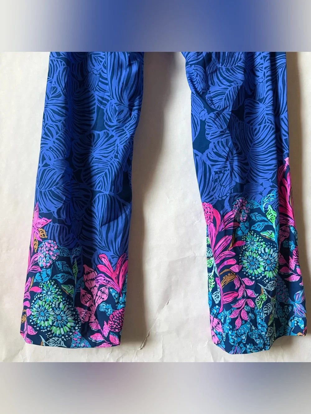 Lilly Pulitzer Size XL Bal Harbour Wide Leg Pants Palazzo Aegean Calypso Coast